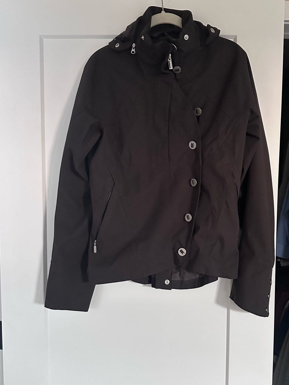 Nau Black Hooded Trench Coat